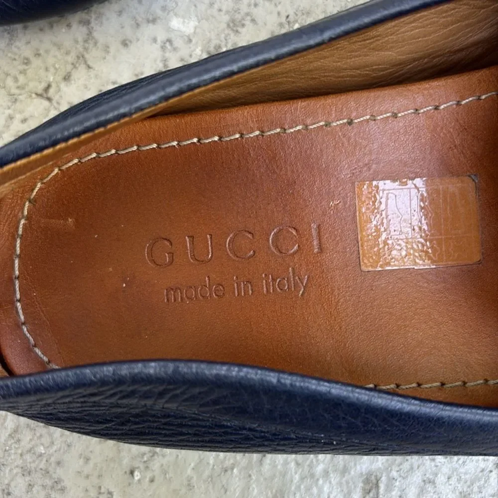 Gucci, navy driving shoes